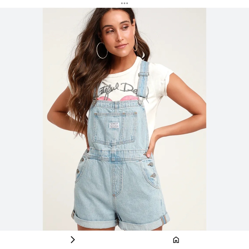 NWT Levi’s Premium Light Wash Denim Shortalls Vintage